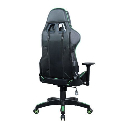 Кресло компьютерное BRABIX &quot;GT Carbon GM-120&quot;, две подушки, экокожа, черное/зеленое, 531929