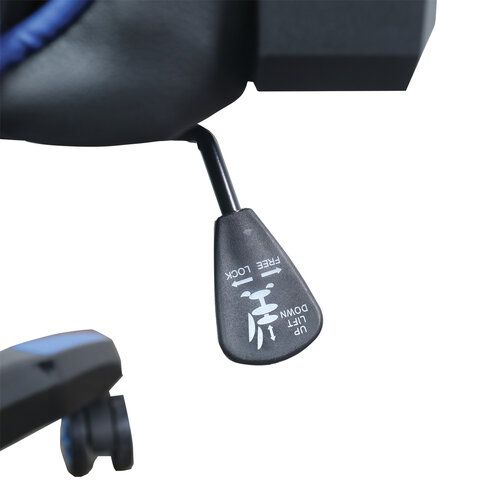 Кресло компьютерное BRABIX &quot;GT Carbon GM-120&quot;, две подушки, экокожа, черное/синее, 531930
