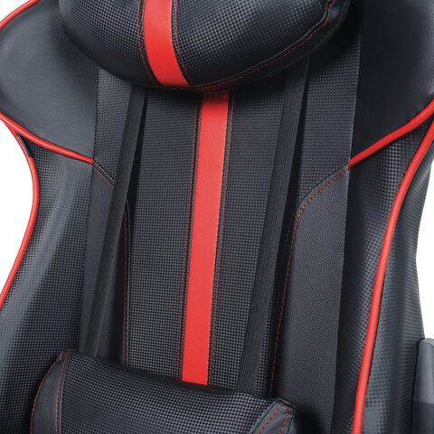 Кресло компьютерное BRABIX &quot;GT Carbon GM-120&quot;, две подушки, экокожа, черное/красное, 531931