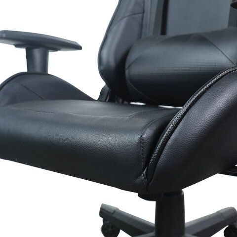 Кресло компьютерное BRABIX &quot;GT Carbon GM-115&quot;, две подушки, экокожа, черное, 531932