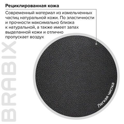 Кресло офисное BRABIX PREMIUM &quot;Favorite EX-577&quot;, пружинный блок, рециклированная кожа, черное, 531934