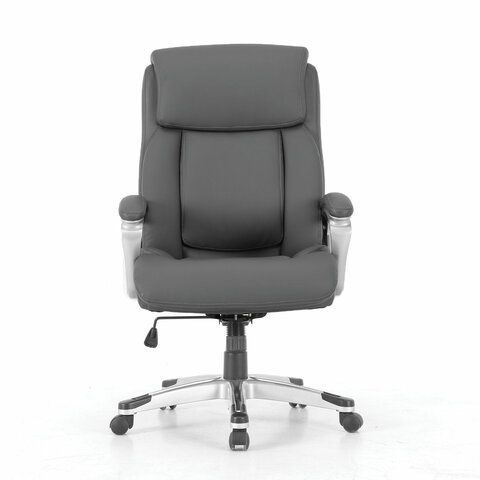 Кресло офисное BRABIX PREMIUM &quot;Level EX-527&quot;, пружинный блок, рециклированная кожа, серое, 531937