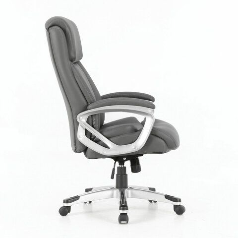 Кресло офисное BRABIX PREMIUM &quot;Level EX-527&quot;, пружинный блок, рециклированная кожа, серое, 531937