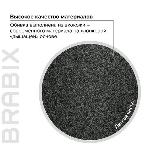 Кресло офисное BRABIX PREMIUM &quot;Rest EX-555&quot;, пружинный блок, экокожа, черное, 531938