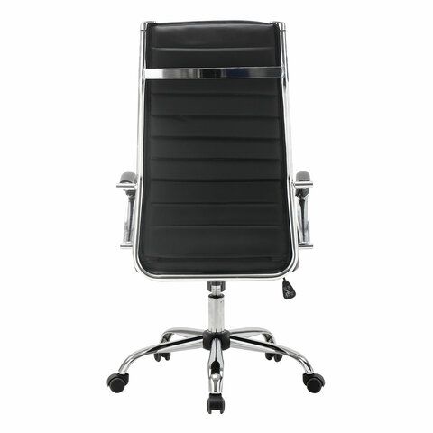 Кресло офисное BRABIX &quot;Style EX-528&quot;, экокожа, хром, черное, 531947