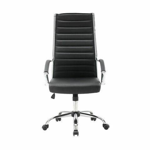 Кресло офисное BRABIX &quot;Style EX-528&quot;, экокожа, хром, черное, 531947