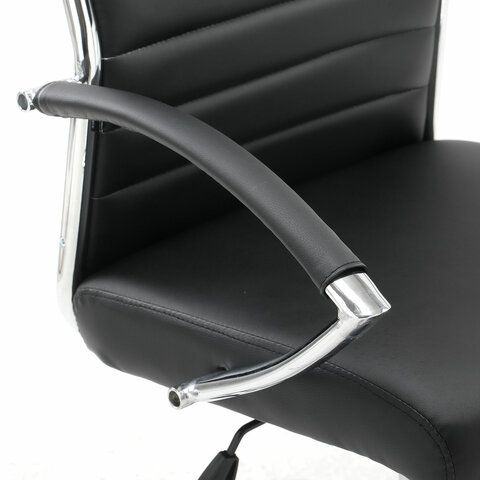 Кресло офисное BRABIX &quot;Style EX-528&quot;, экокожа, хром, черное, 531947
