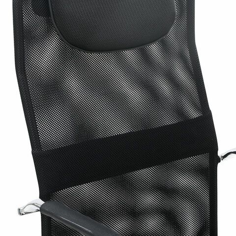 Кресло офисное BRABIX &quot;Fit EX-514&quot;, с подголовником, хром, черное, 531949