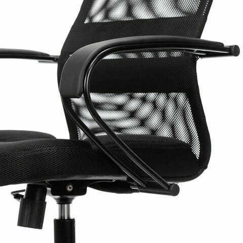 Кресло офисное BRABIX PREMIUM &quot;Stalker EX-608 PL&quot;, ткань-сетка/кожзам, черное, 532090