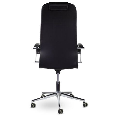 Кресло офисное BRABIX &quot;Pilot EX-610 CH&quot; premium, хром, кожзам, черное, 532418