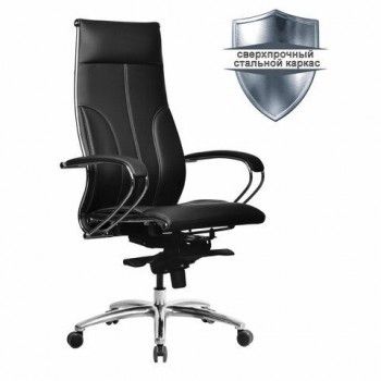 Кресло офисное МЕТТА "SAMURAI" Lux, экокожа, регулируемое сиденье, черное