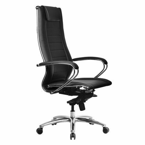 Кресло офисное МЕТТА &quot;SAMURAI&quot; Lux 2, экокожа, регулируемое сиденье, черное