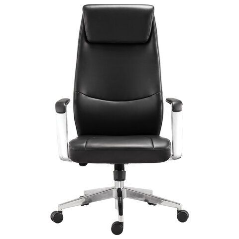 Кресло офисное BRABIX PREMIUM &quot;Jazz EX-757&quot;, синхромеханизм, алюминий, экокожа, черное, 532489