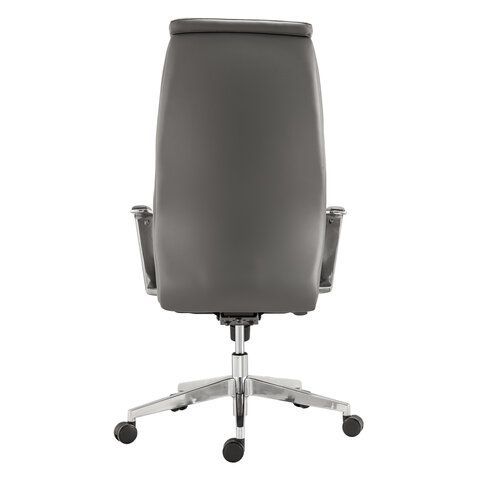 Кресло офисное BRABIX PREMIUM &quot;Jazz EX-757&quot;, синхромеханизм, алюминий, экокожа, серое, 532490