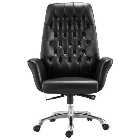 Кресло офисное BRABIX PREMIUM &quot;Legacy EX-750&quot;, синхромеханизм, алюминий, экокожа, черное, 532492