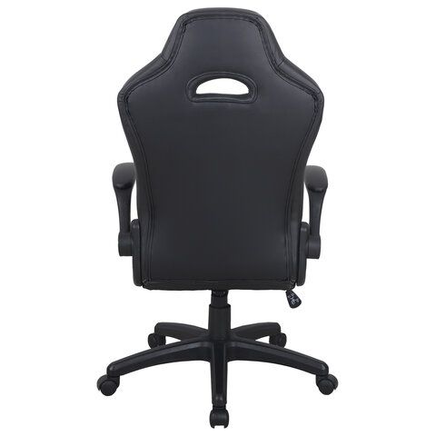 Кресло компьютерное BRABIX &quot;Skill GM-005&quot;, откидные подлокотники, экокожа, черное/белое, 532493