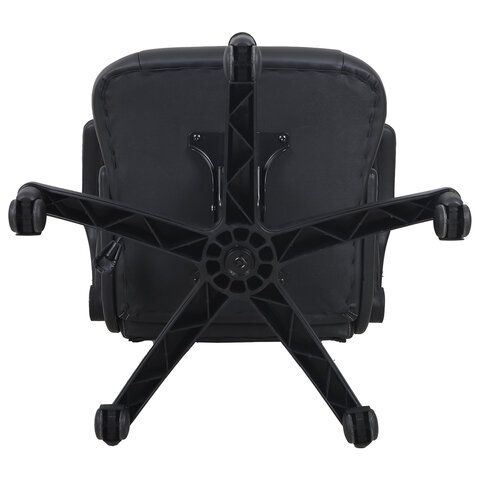 Кресло компьютерное BRABIX &quot;Skill GM-005&quot;, откидные подлокотники, экокожа, черное/белое, 532493