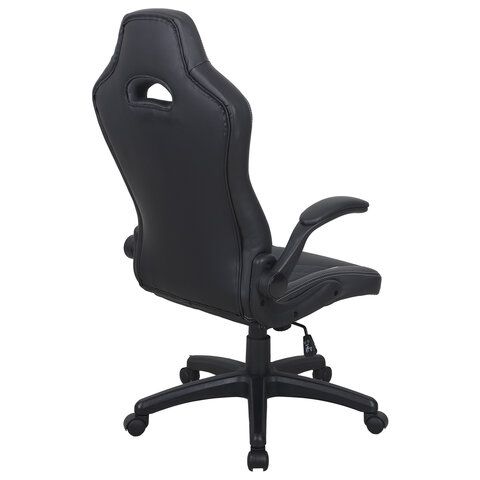 Кресло компьютерное BRABIX &quot;Skill GM-005&quot;, откидные подлокотники, экокожа, черное/белое, 532493