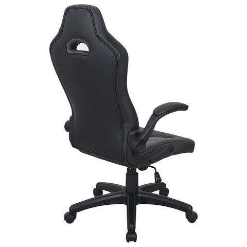 Кресло компьютерное BRABIX &quot;Skill GM-005&quot;, откидные подлокотники, экокожа, черное/желтое, 532494