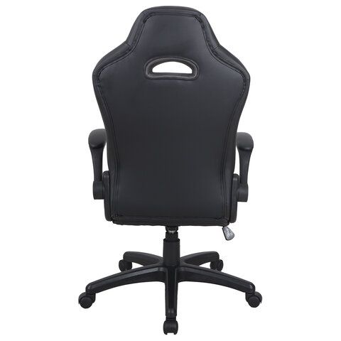 Кресло компьютерное BRABIX &quot;Skill GM-005&quot;, откидные подлокотники, экокожа, черное/оранжевое, 532495