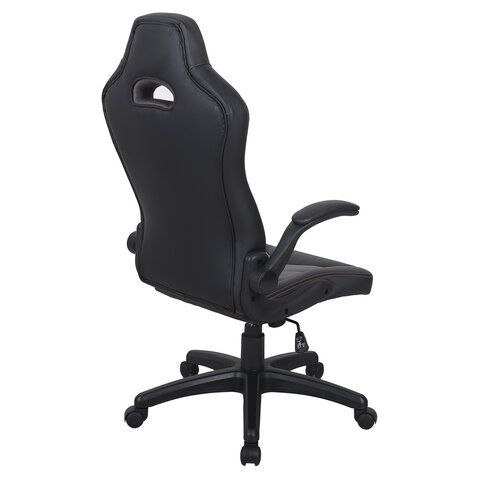Кресло компьютерное BRABIX &quot;Skill GM-005&quot;, откидные подлокотники, экокожа, черное/оранжевое, 532495