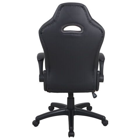 Кресло компьютерное BRABIX &quot;Skill GM-005&quot;, откидные подлокотники, экокожа, черное/красное, 532496