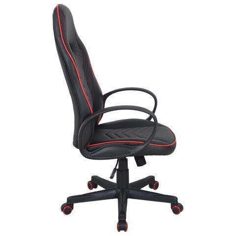 Кресло компьютерное BRABIX &quot;Flame GM-004&quot;, экокожа, черное/красное, 532499