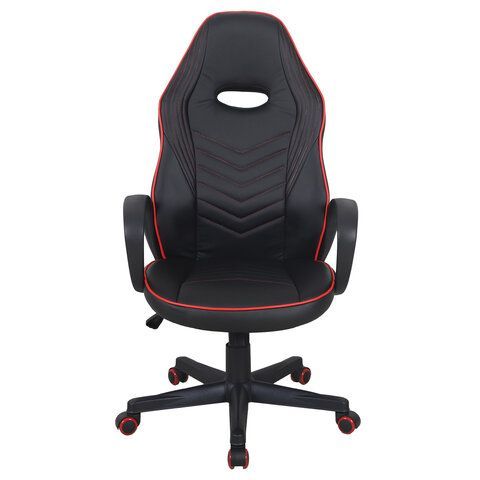 Кресло компьютерное BRABIX &quot;Flame GM-004&quot;, экокожа, черное/красное, 532499