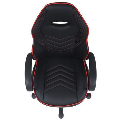 Кресло компьютерное BRABIX &quot;Flame GM-004&quot;, экокожа, черное/красное, 532499