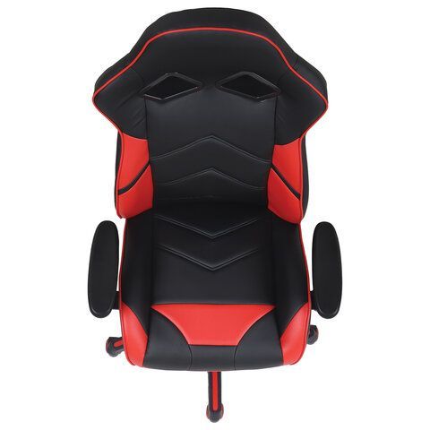 Кресло компьютерное BRABIX &quot;Storm GM-006&quot;, регулируемые подлокотники, экокожа, черное/красное, 532500