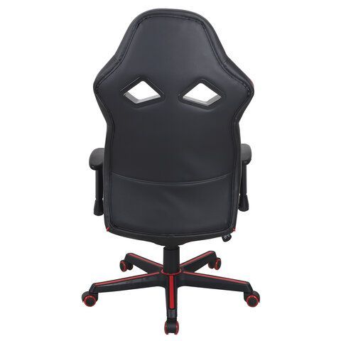 Кресло компьютерное BRABIX &quot;Storm GM-006&quot;, регулируемые подлокотники, экокожа, черное/красное, 532500