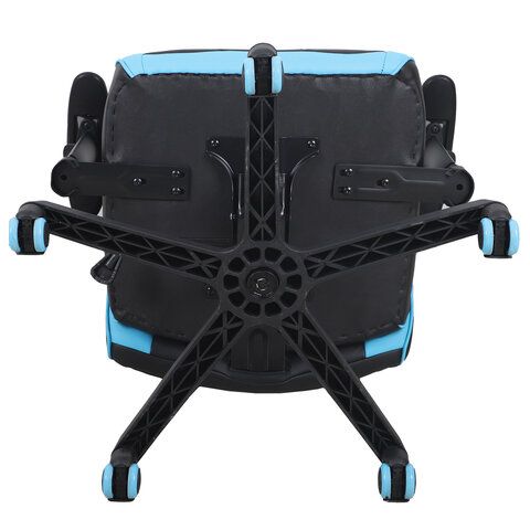 Кресло компьютерное BRABIX &quot;Storm GM-006&quot;, регулируемые подлокотники, экокожа, черное/голубое, 532501
