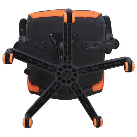 Кресло компьютерное BRABIX &quot;Storm GM-006&quot;, регулируемые подлокотники, экокожа, черное/оранжевое, 532502