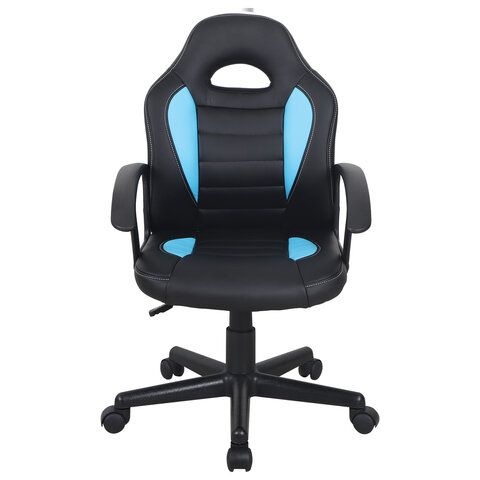 Кресло компьютерное BRABIX &quot;Spark GM-201&quot;, экокожа, черное/голубое, 532505