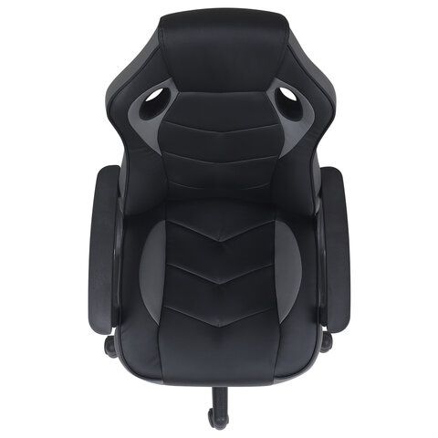 Кресло компьютерное BRABIX &quot;Fighter GM-008&quot;, экокожа, черное/серое, 532507