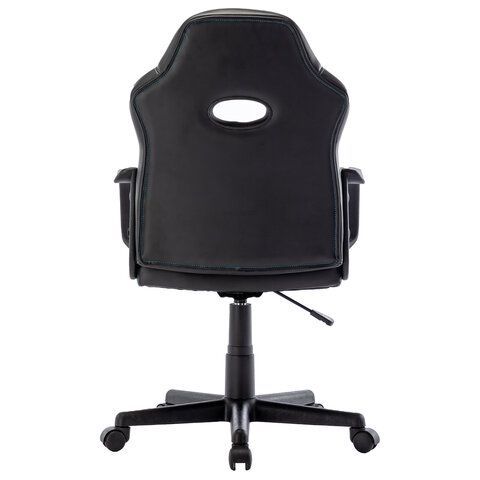 Кресло компьютерное BRABIX &quot;Stripe GM-202&quot;, экокожа, черное/голубое, 532509