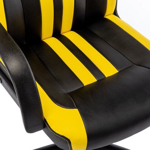 Кресло компьютерное BRABIX &quot;Stripe GM-202&quot;, экокожа, черное/желтое, 532510