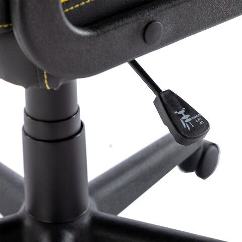 Кресло компьютерное BRABIX &quot;Stripe GM-202&quot;, экокожа, черное/желтое, 532510