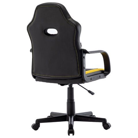 Кресло компьютерное BRABIX &quot;Stripe GM-202&quot;, экокожа, черное/желтое, 532510