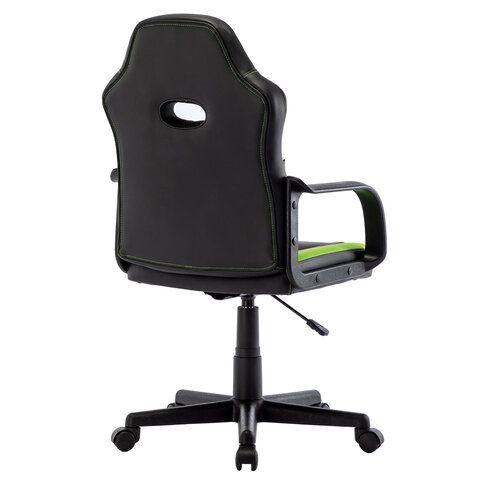 Кресло компьютерное BRABIX &quot;Stripe GM-202&quot;, экокожа, черное/зеленое, 532511