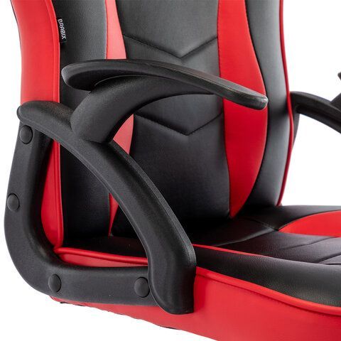Кресло компьютерное BRABIX &quot;Shark GM-203&quot;, экокожа, черное/красное, 532512