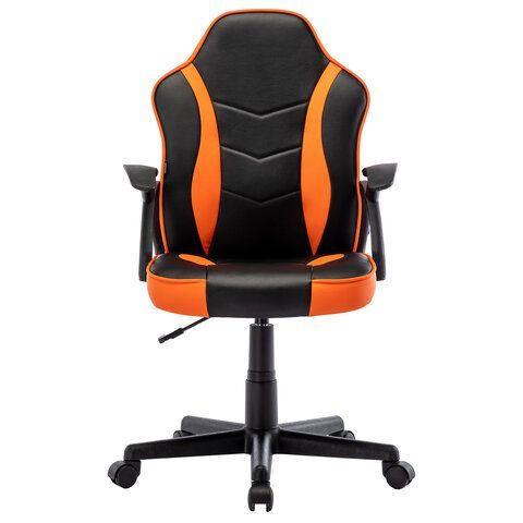 Кресло компьютерное BRABIX &quot;Shark GM-203&quot;, экокожа, черное/оранжевое, 532513