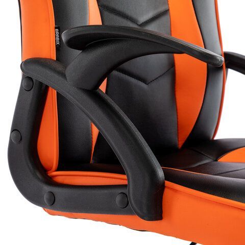 Кресло компьютерное BRABIX &quot;Shark GM-203&quot;, экокожа, черное/оранжевое, 532513