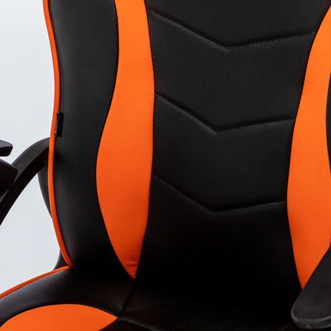 Кресло компьютерное BRABIX &quot;Shark GM-203&quot;, экокожа, черное/оранжевое, 532513
