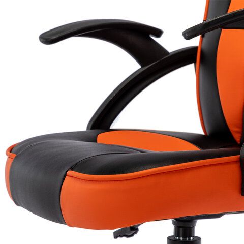 Кресло компьютерное BRABIX &quot;Shark GM-203&quot;, экокожа, черное/оранжевое, 532513