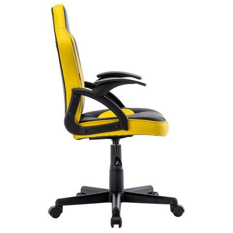 Кресло компьютерное BRABIX &quot;Shark GM-203&quot;, экокожа, черное/желтое, 532514