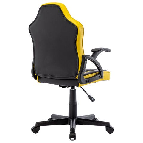 Кресло компьютерное BRABIX &quot;Shark GM-203&quot;, экокожа, черное/желтое, 532514