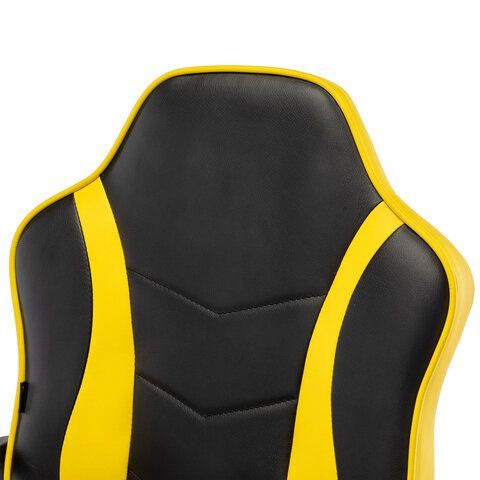 Кресло компьютерное BRABIX &quot;Shark GM-203&quot;, экокожа, черное/желтое, 532514