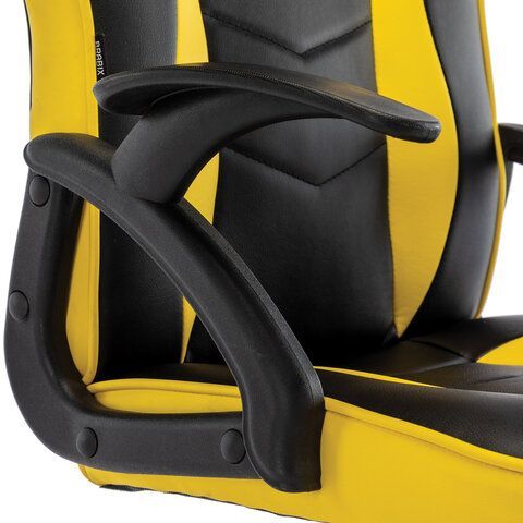 Кресло компьютерное BRABIX &quot;Shark GM-203&quot;, экокожа, черное/желтое, 532514
