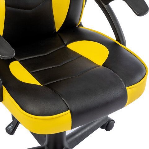 Кресло компьютерное BRABIX &quot;Shark GM-203&quot;, экокожа, черное/желтое, 532514